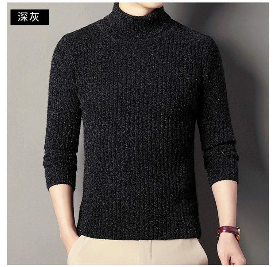 Herren Rollkragen Pullover Sweatshirt Pulli Zipper Sweater Shirt Langarmshirt