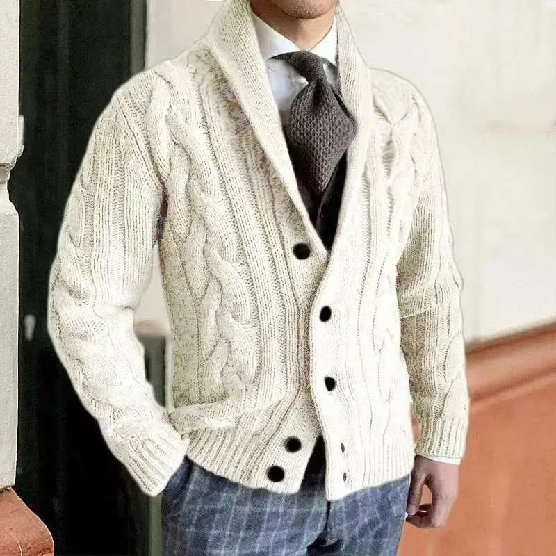 Herren Herbst Jacke Übergangsjacke Sweatjacke Sweater Strickjacke mit Zopfmuster