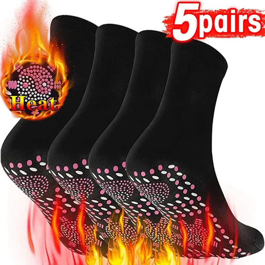 5 Selbsterwärmende Turmalin-Magnet Socken Therapie Magnetfeldtherapie Fußmassage