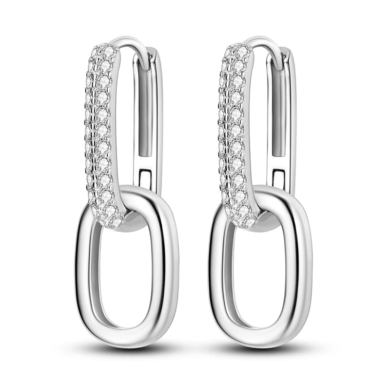 Creolen 925 Silber Ohrringe Zirkonia | Hypoallergen | Luxus Ohrstecker Geschenk