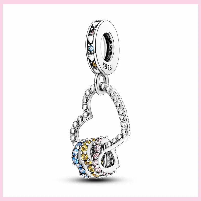 Charms Anhänger 925er Sterling Silber Armband Muranoglasperlen Damen Glas Beads