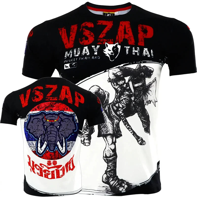 Herren Fashion Muay Thai 3D T-Shirt Rundhals Unisex Sommer Streetwear