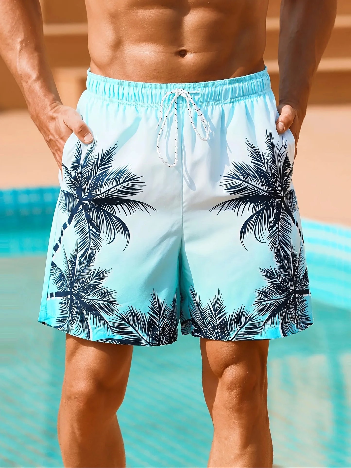 Hawaii-Badehose Herren Badeshort Kurzehose Shorts Schwimmhose 100% Polyester