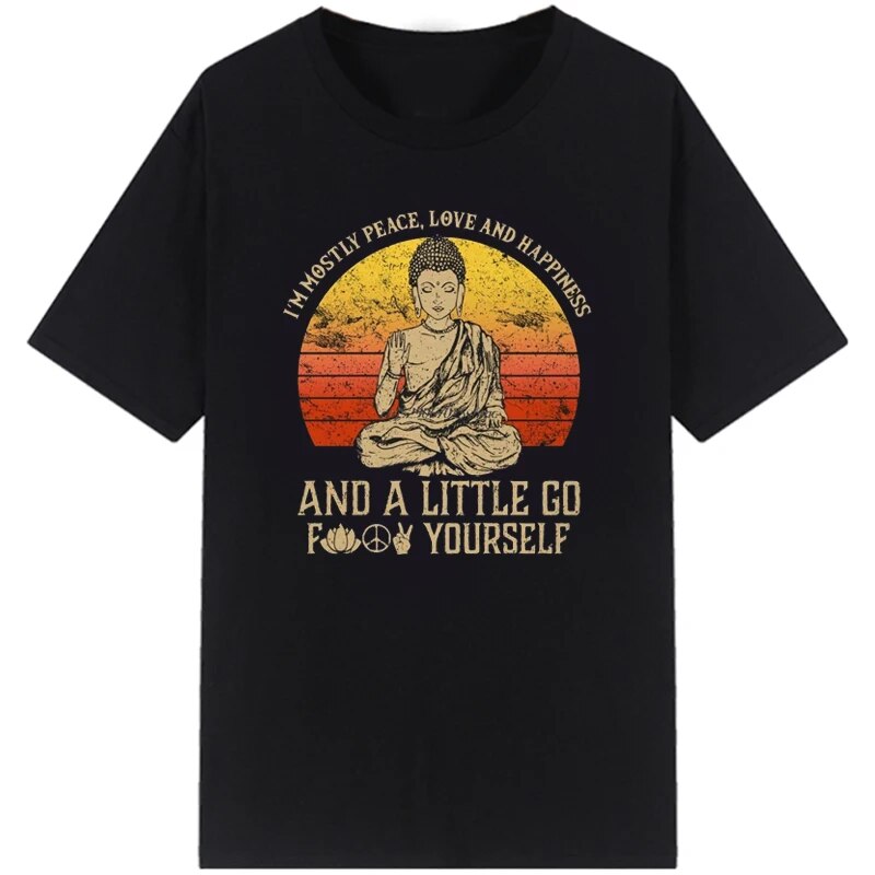 Damen Sommer Top Namaste T-Shirt Rundhals Streetwear lockeres Damentop