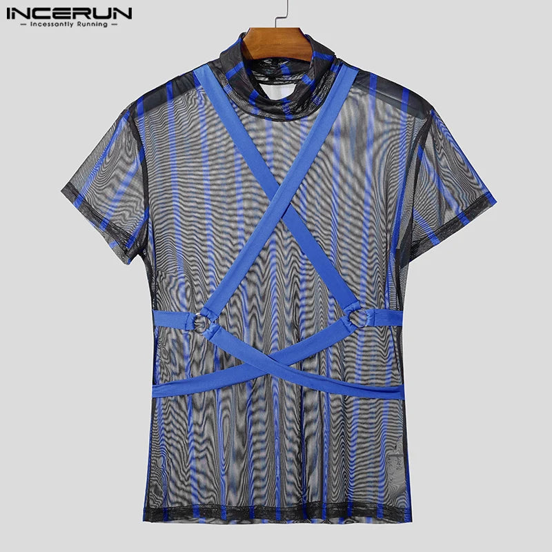 Maglietta Uomo Shirt T-Shirt Canottiera Camicia Maglia Sexy Body Trasparente Top