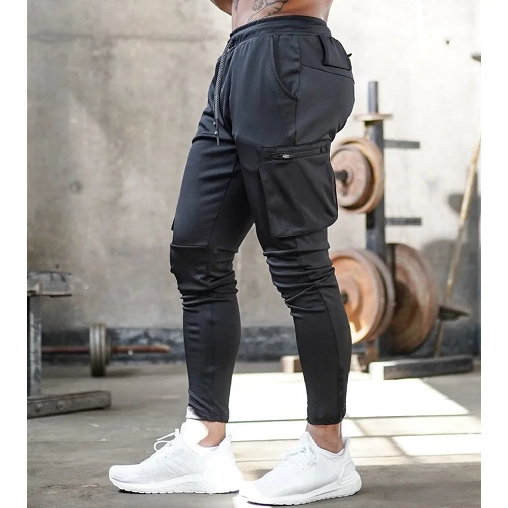 Herren Sporthose Jogger Jogginghose Sweatpants Trainingshose Cargo Hose mit Zip