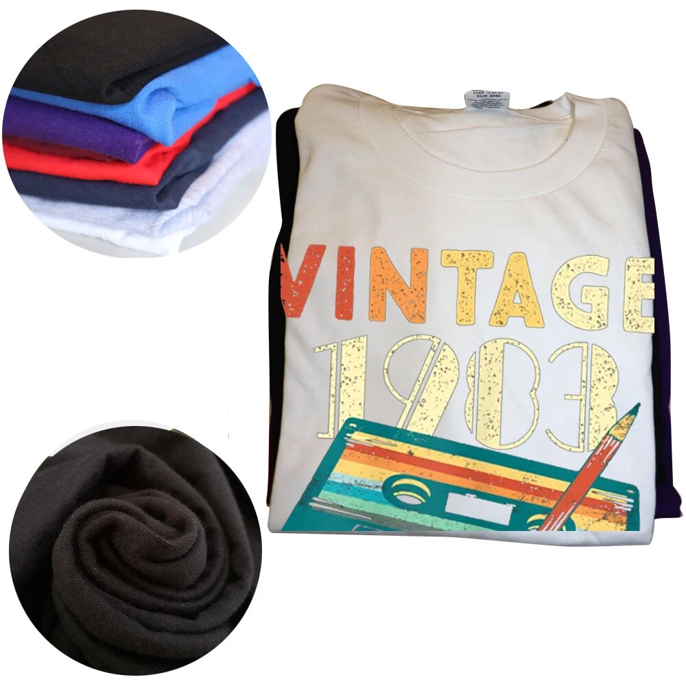Herren Fashion Vintage 80er 3D T-Shirt Rundhals Unisex Sommer Streetwear