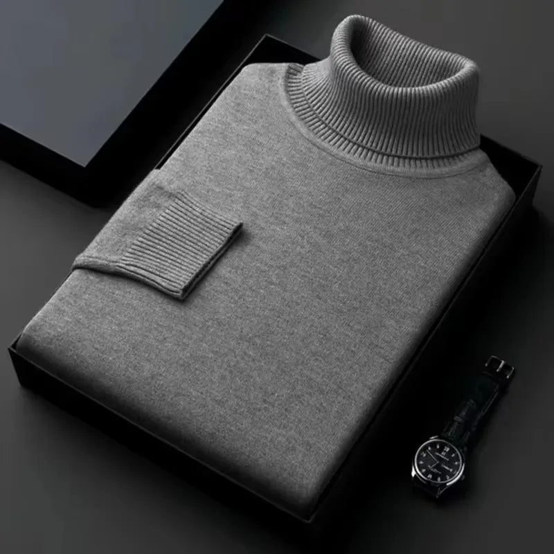 Herren Rollkragen Pullover Sweatshirt Leichter Pulli Sweater Shirt Langarmshirt