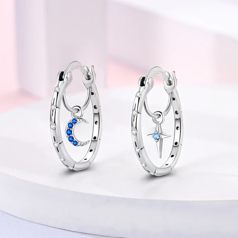 Orecchini a Cerchio in Argento 925 Sterling con Zirconi | Creole Brillantini