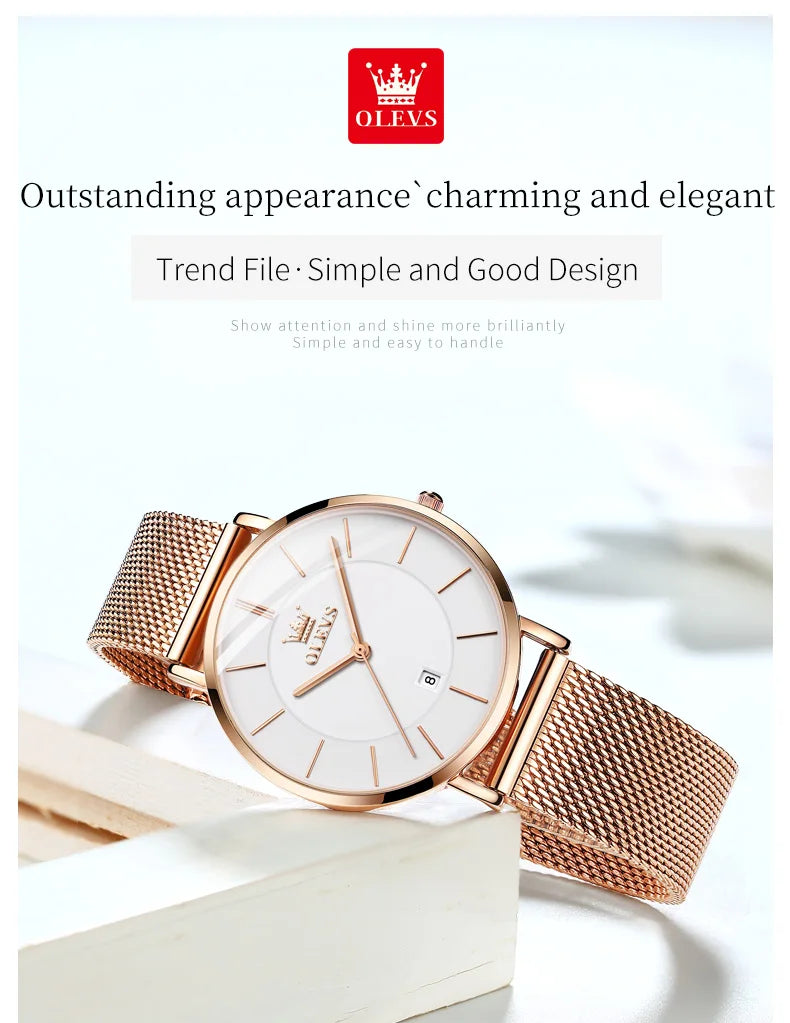 Orologio da Polso Donna Quarzo Quadrante Acciaio Inossidabile Classico Elegante