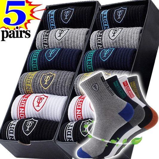 5 Paar Herren Fashion Socken Baumwolle Atmungsaktives Kurzsocken Größe 39-44