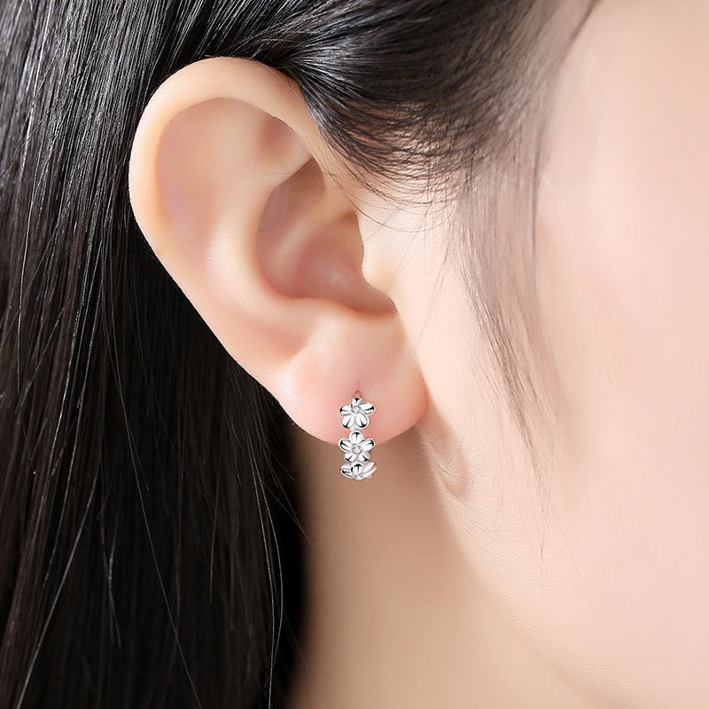 1 Paar Creolen aus 925 Sterling Silber Ohrringe Zirkonia Ohrstecker NEU