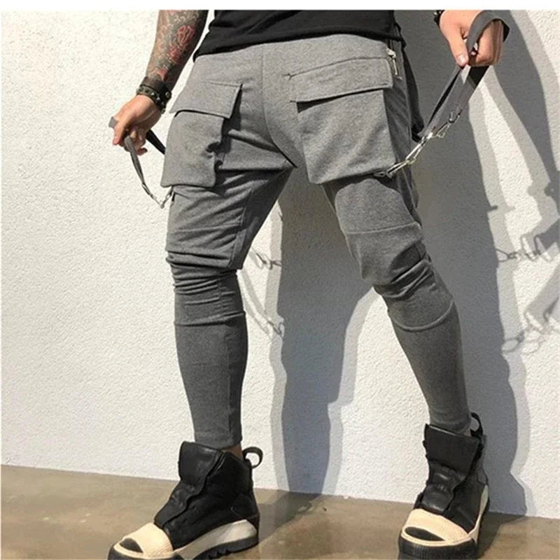 Herren Sporthose Jogger Jogginghose Sweatpants Trainingshose Cargo Hose mit Zip