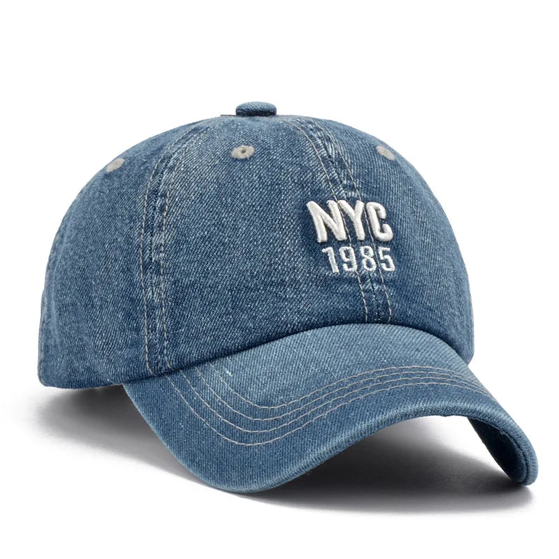 Herren Jeans Cappy Denim Look Basecap Cap Kappe gebogen Damen Baseball Cap