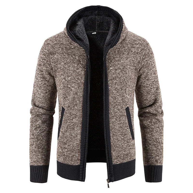 Herren Herbst Jacke Übergangsjacke Warme Sweatjacke Zipper Sweater Strickjacke