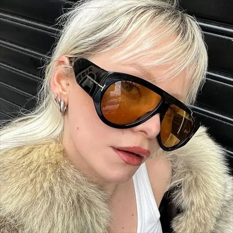 Damen Sonnenbrille Designer Luxus Brille Quadratische Übergröße Gläser Vintage