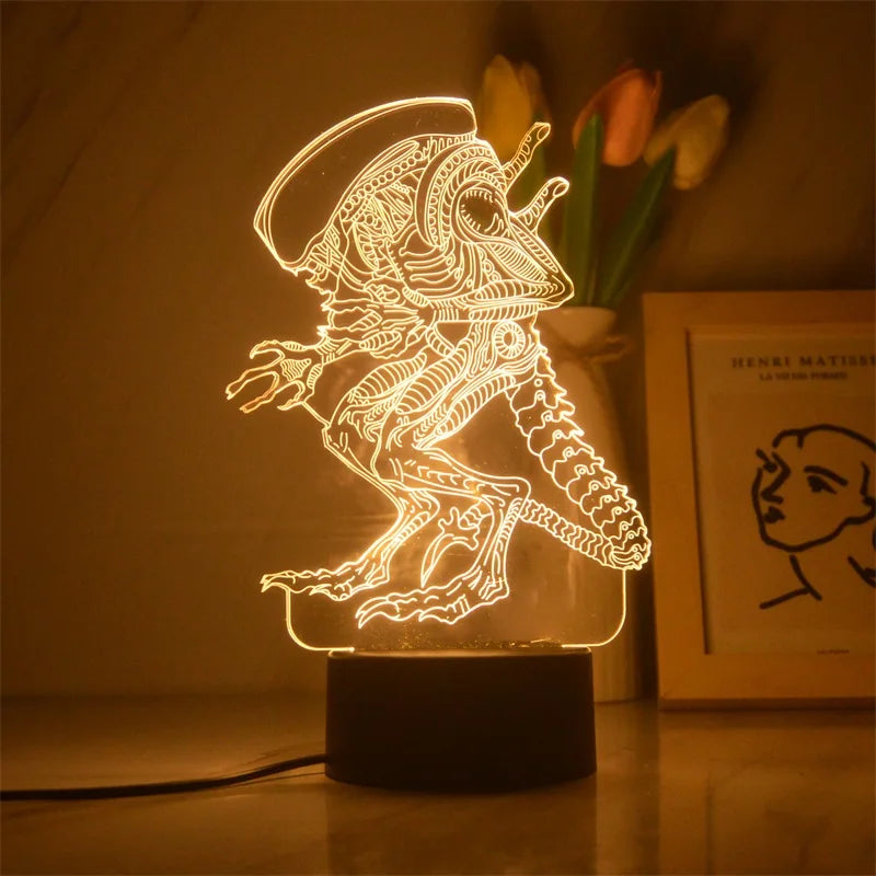 3D LED Nachtlicht Kinder Tischlampe USB Touch Fernbedienung Lampe Dimmbar NEU
