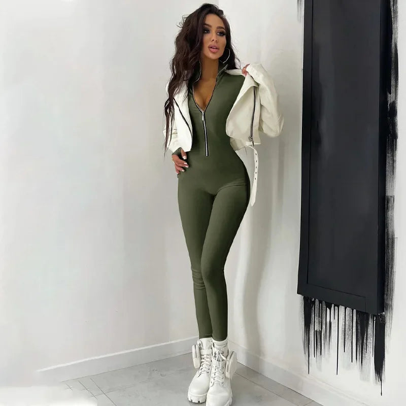 Damen Overall Bodycon Jumpsuit Streetwear Fitness-Strampler Playsuit