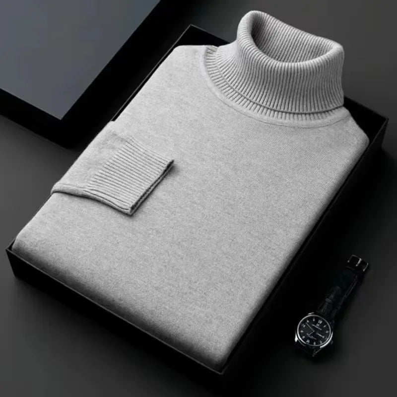 Herren Rollkragen Pullover Sweatshirt Leichter Pulli Sweater Shirt Langarmshirt