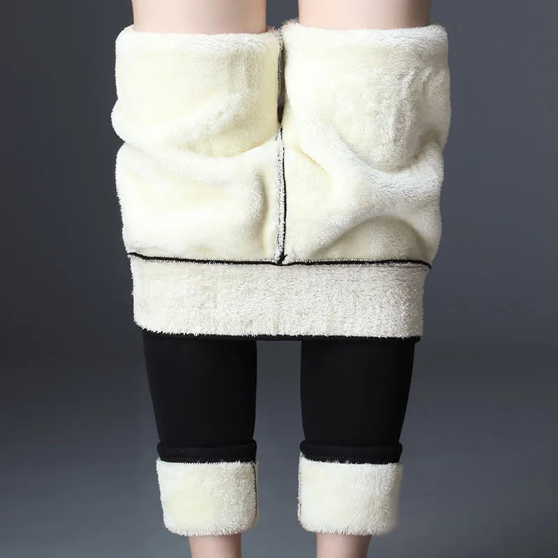Frauen Winter Warm Thermo Hose Innenfleece Strumpfhose Blickdicht Hosen Leggins