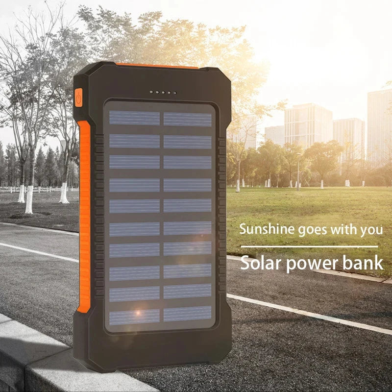 200000mAh Schnell Lade Solar PowerBank 2 USB Externes Phone Ladegerät Outdoor