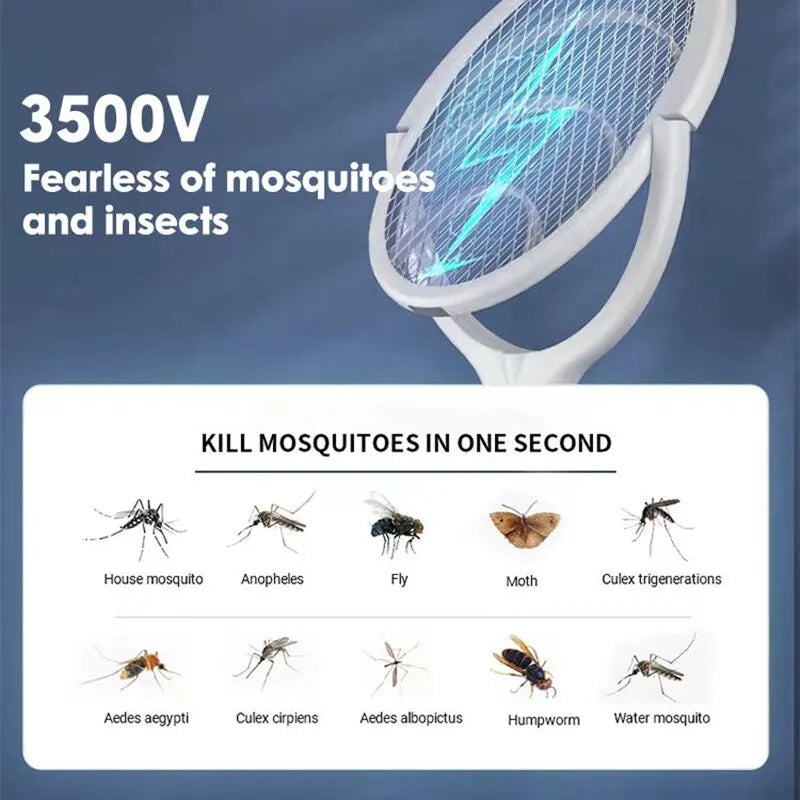 5 in 1 Mückenklatsche Elektrische Fliegenklatsche Insektenfalle Akku UV-Licht