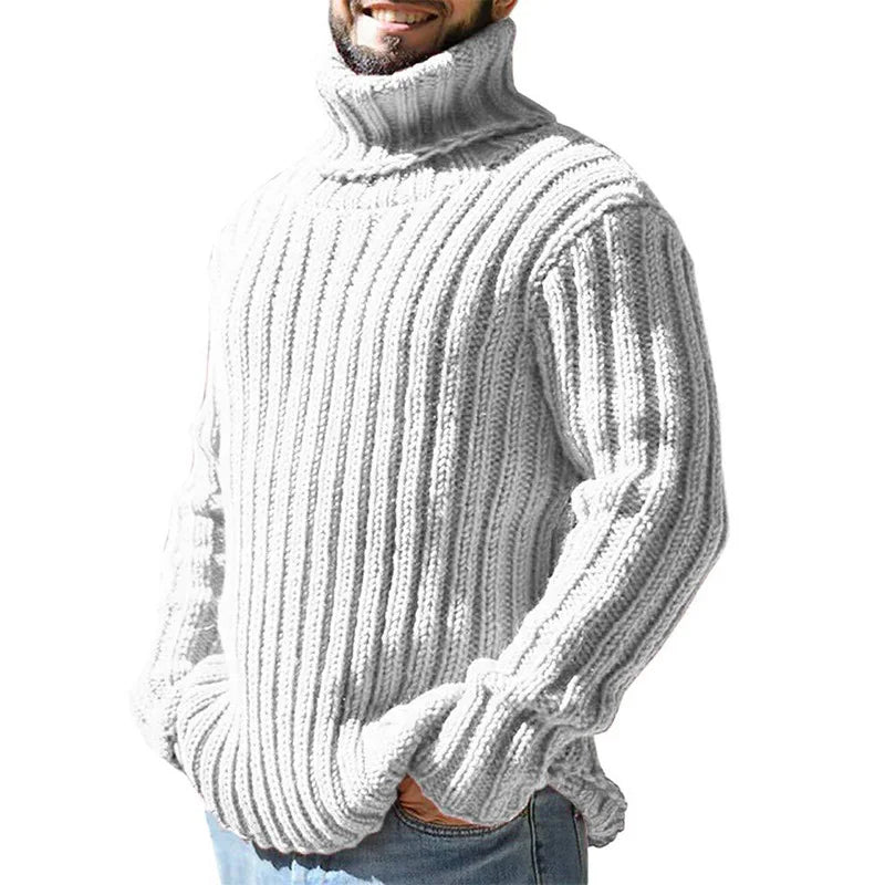 Herren Rollkragen Pullover Sweatshirt Pulli Zipper Sweater Shirt Langarmshirt