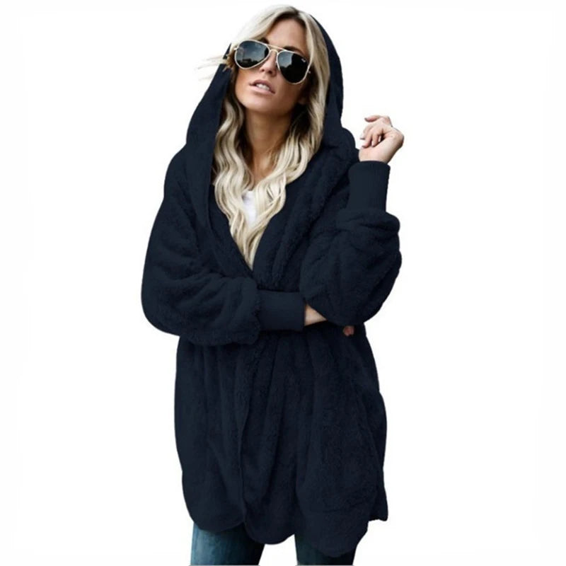 Teddy Kapuzenpullover Hoodie Pulli Damen Kapuzenpulli Jacke Kapuzenjacke