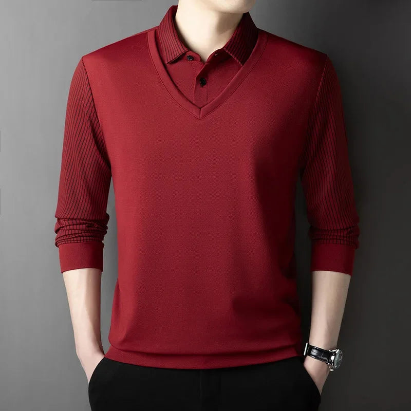 Herren Poloshirt POLO Shirt T-Shirt Langarm Zipper Hemd Fashion Polohemd Top NEU