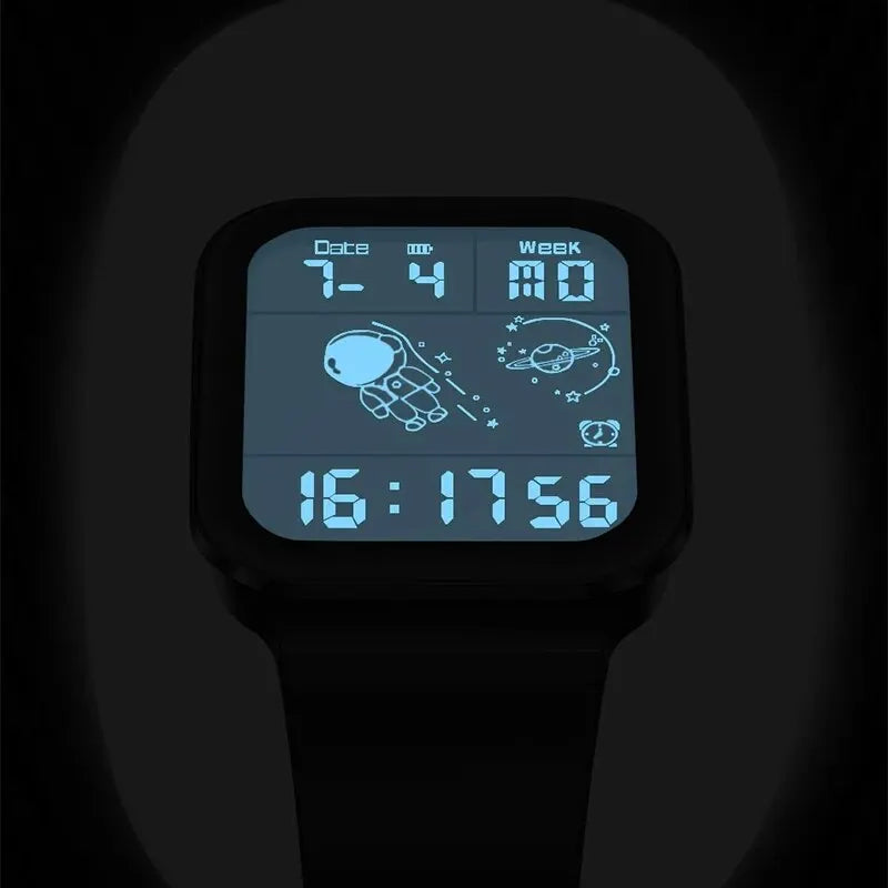Herren Armbanduhr Digital Uhr Silber Edelstahl Quarzuhr Luxus LED Chronograph