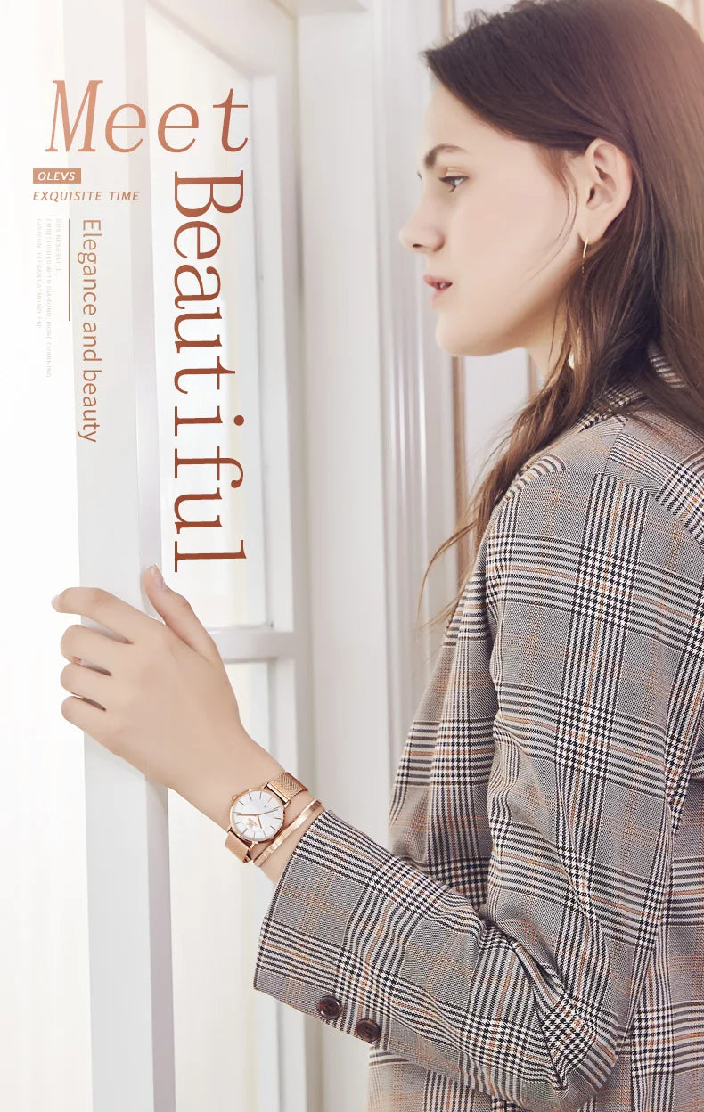 Orologio da Polso Donna Quarzo Quadrante Acciaio Inossidabile Classico Elegante