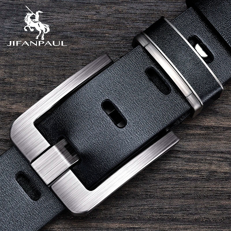 Fashion Jeansgürtel Herren Eckig Schnalle Echt Leder Gürtel Ledergürtel Schwarz