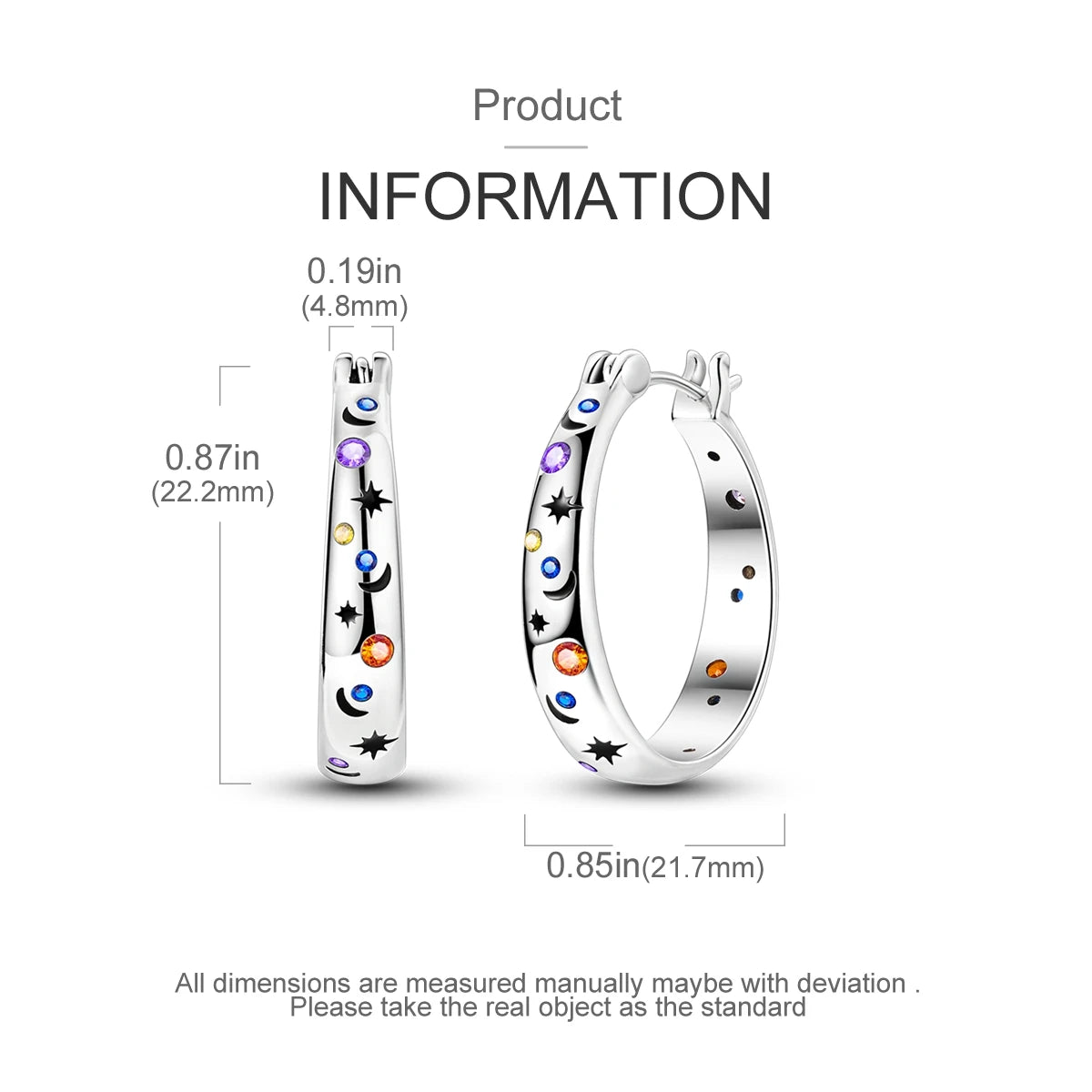 Orecchini a Cerchio in Argento 925 Sterling con Zirconi | Creole Brillantini