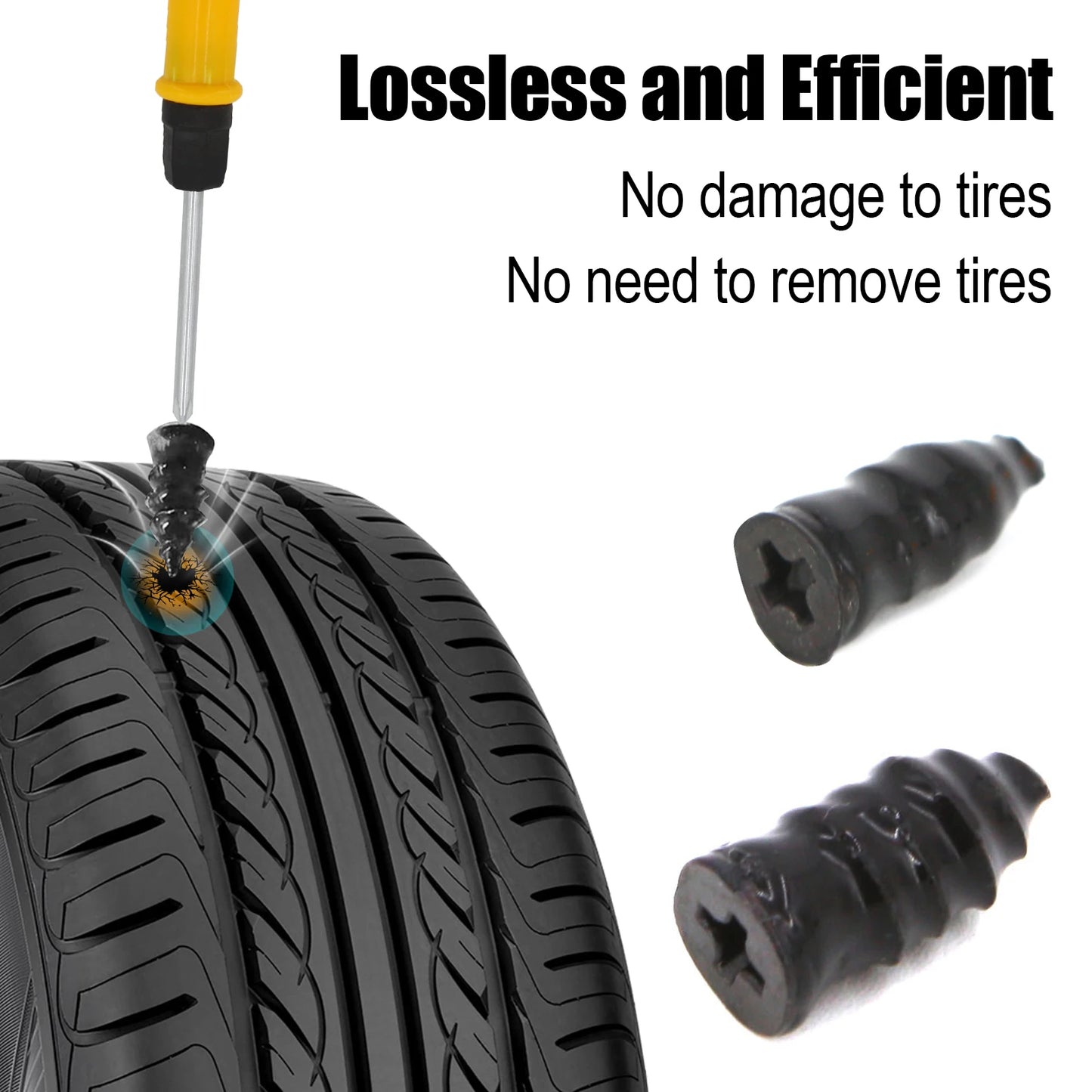 Auto Reifenreparatur Set PKW Pannenset 50Tlg Flickzeug + Zange Reparatur-Set