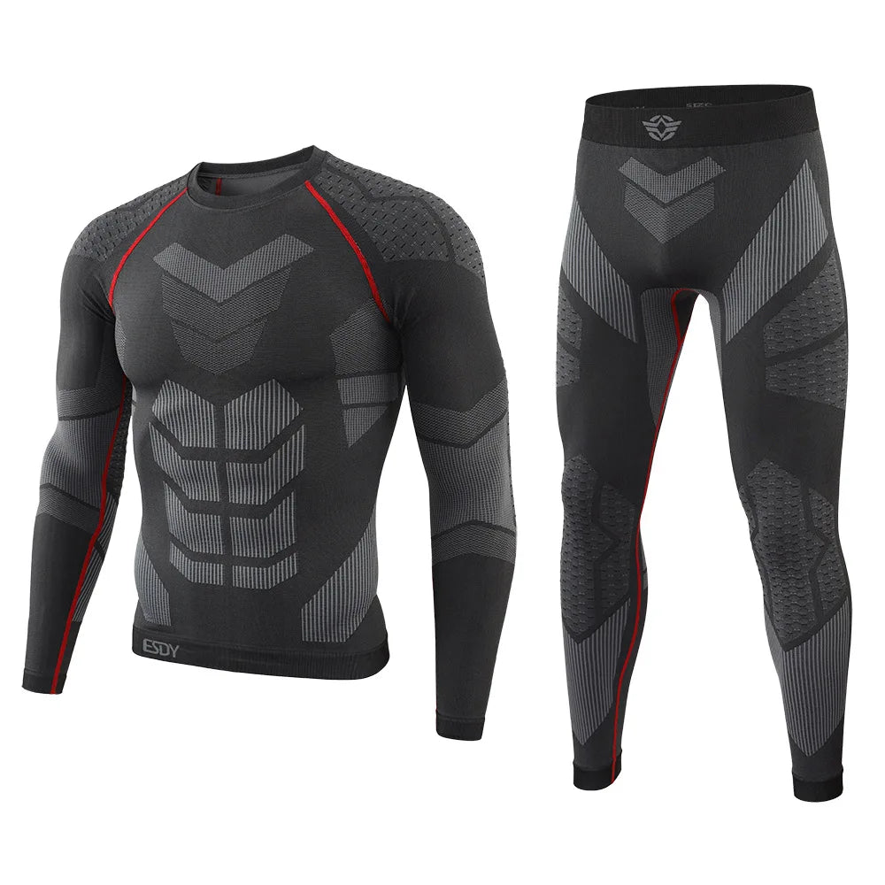 Herren Leggings Sporthose Set Kompressionsshirt Laufshirt Hose Kompressionshose