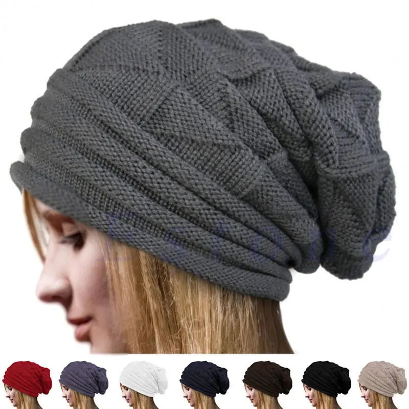 Damen Wolle Mütze Wintermütze Strickmütze Kappe Bommelmütze Pudelmütze Haube