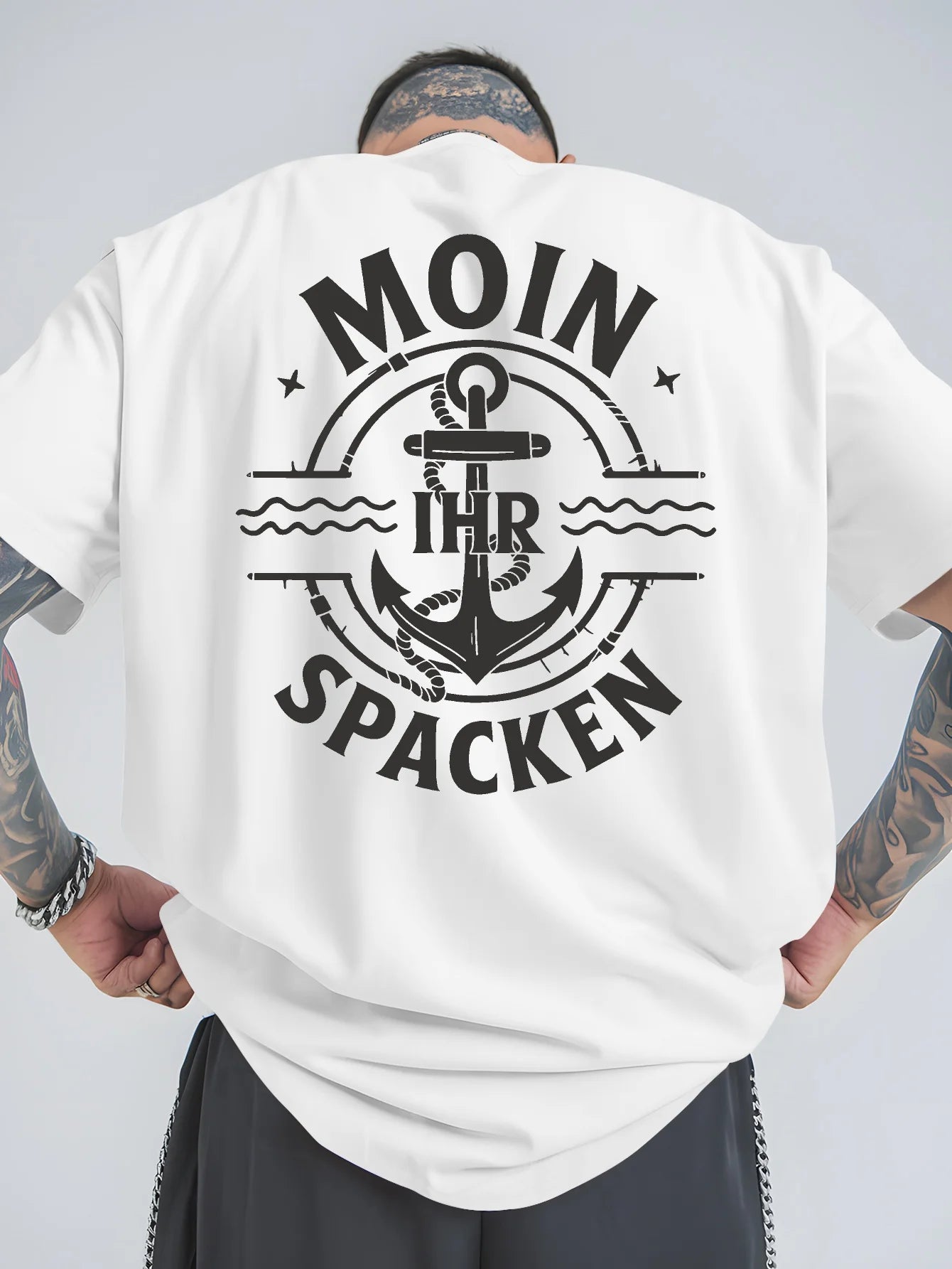Herren T-Shirt Moin Spacken Shirt Rundhals Streetwear Tank Top Hemd Polohemd