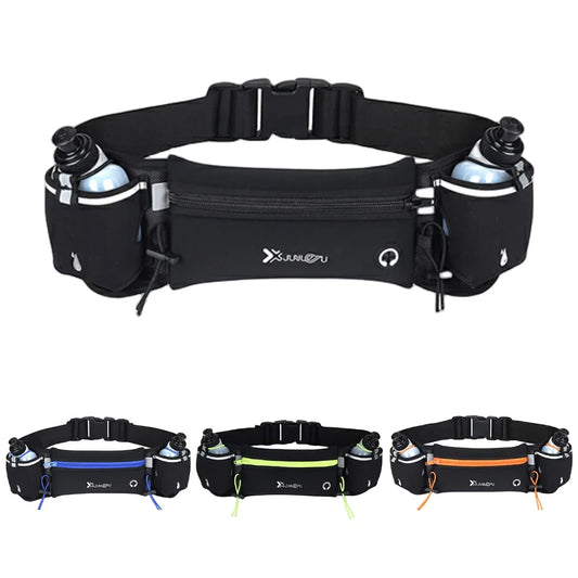 Laufen Gürtel mit Wasserflasche Taille Pack Reißverschlusstaschen Tasche Joggen