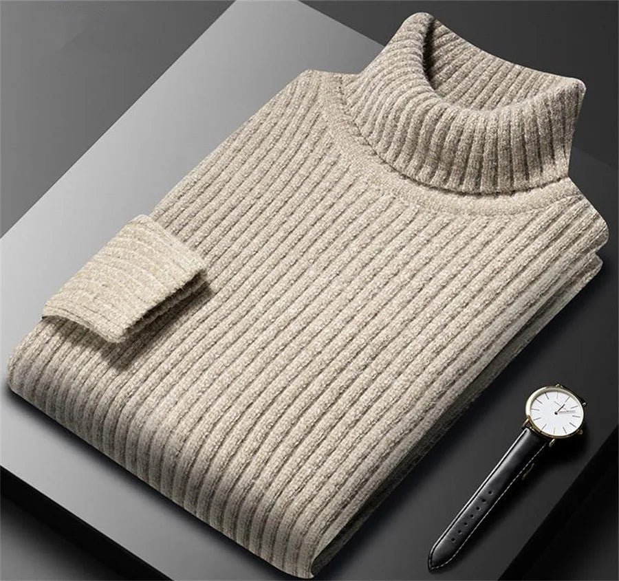 Herren Rollkragen Pullover Sweatshirt Pulli Zipper Sweater Shirt Langarmshirt