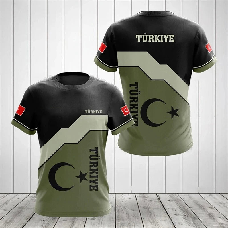 Herren T-Shirt Fashion Türkei Fan Trikot Rundhals Unisex Sommer Streetwear