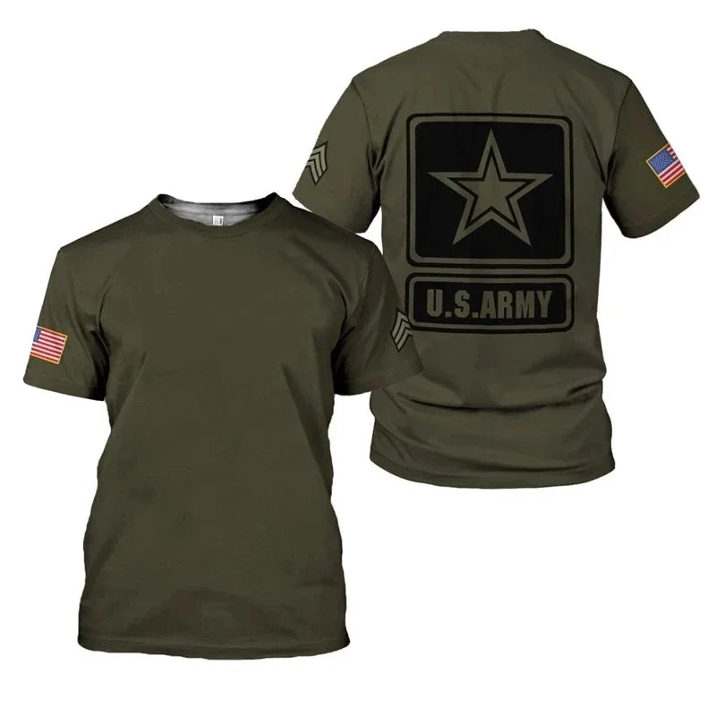 Maglietta mimetica da uomo dell'esercito americano T-Shirt Manica Corta Camicia