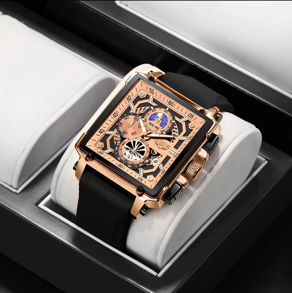 Orologio Uomo Quarzo Acciaio Inossidabile Orologio digitale Cronografo sportivo