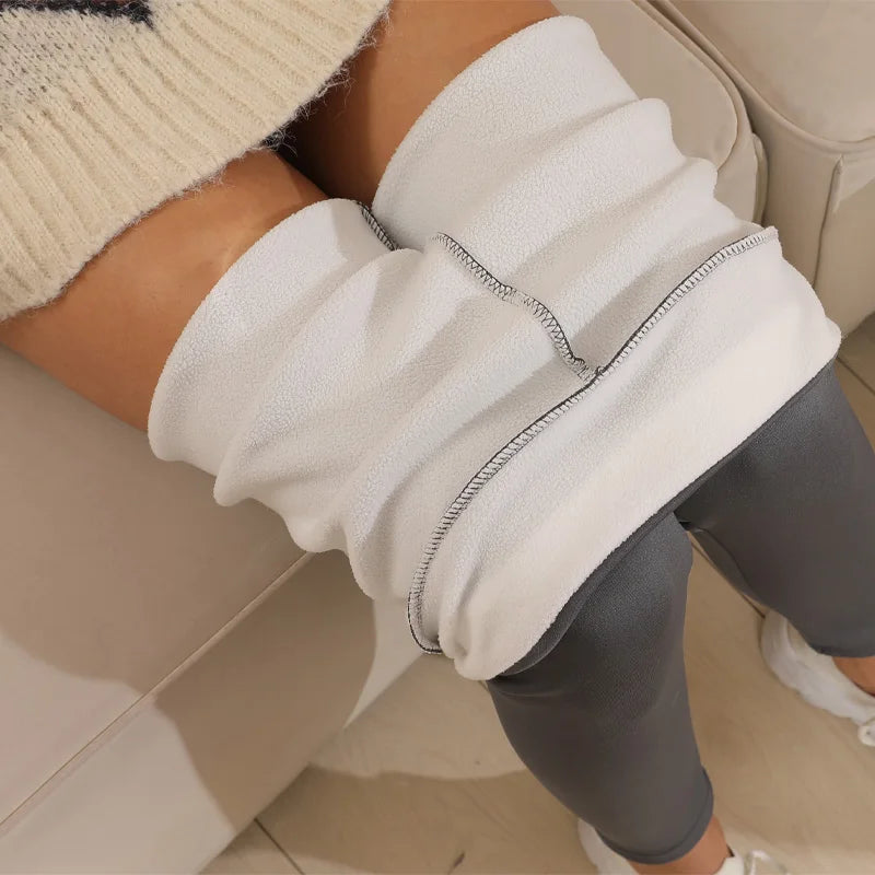 Frauen Hose Winter Warm Thermohose Innenfleece Blickdichte Strumpfhose Leggins