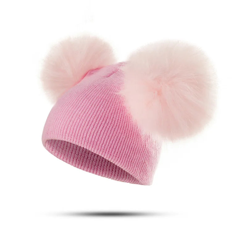 Baby Wintermütze Mädchen Jungen Kinder Strickmütze Babymütze Pudelmütze Mütze