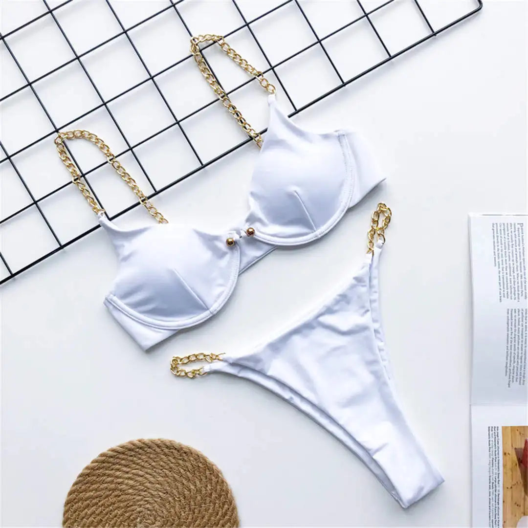 Frauen Bademode High Cut Bikini Set Sexy Push Up Badeanzug Damen Tanga Swimwear