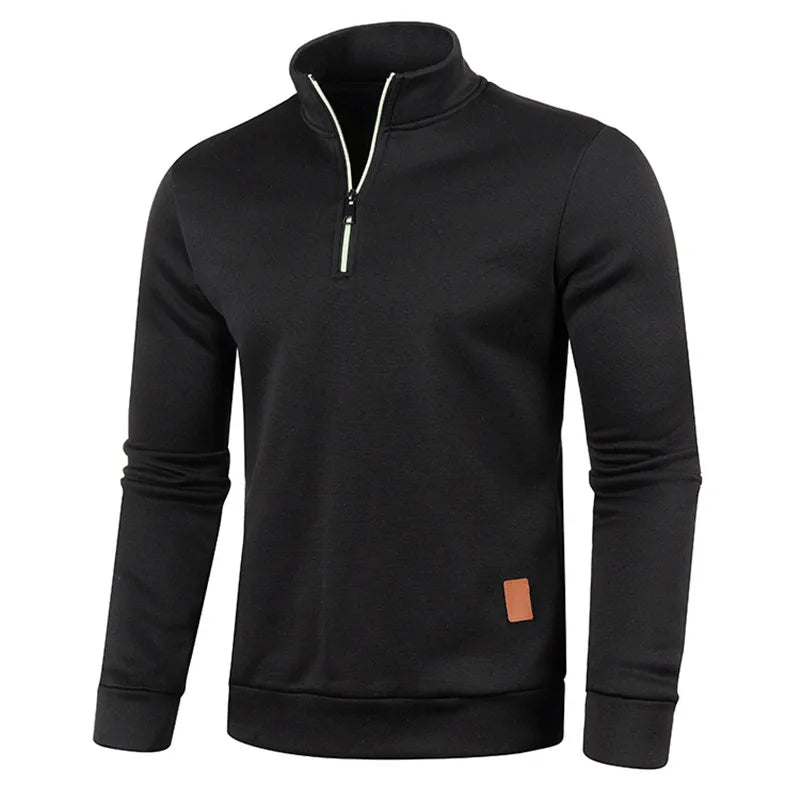 Herren Pullover Sweatshirt Troyer Pulli Sweater Stehkragen Zipper Langarmpulli