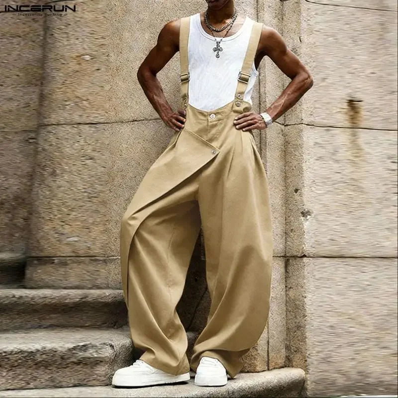 Männer Latzhose Hose Harems Pumphosen Pluderhosen Jogger Overalls Streetwear