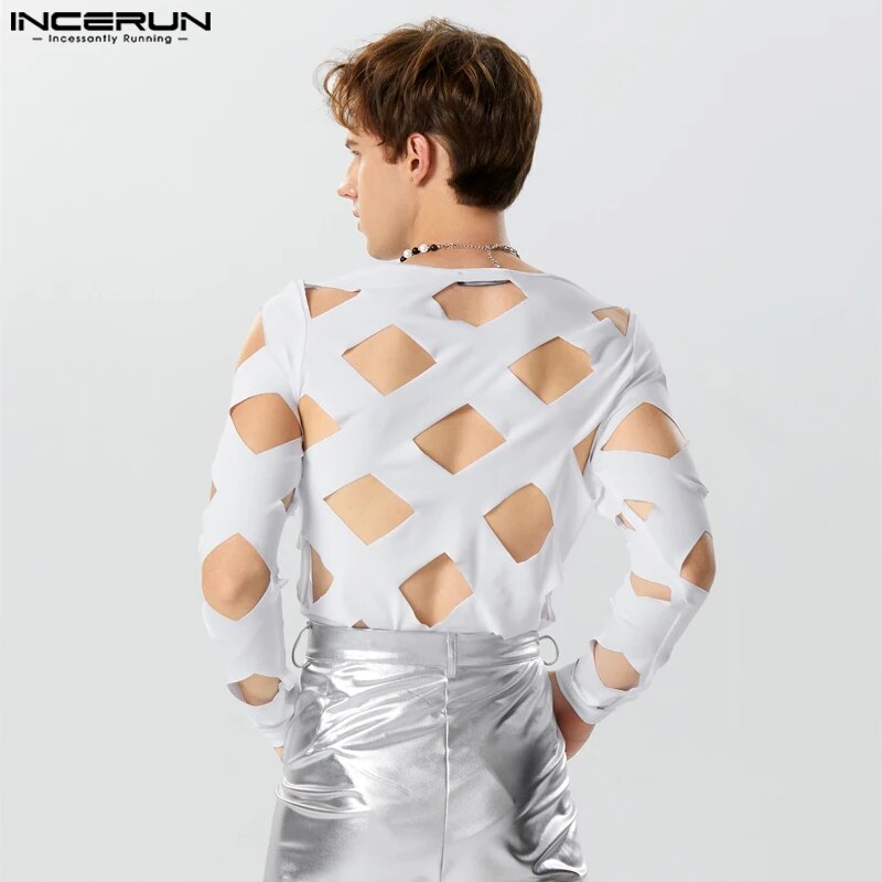 Fetisch Fashion Männer Sexy Bodysuits Herren Body Shirts Hemd Transparent Club