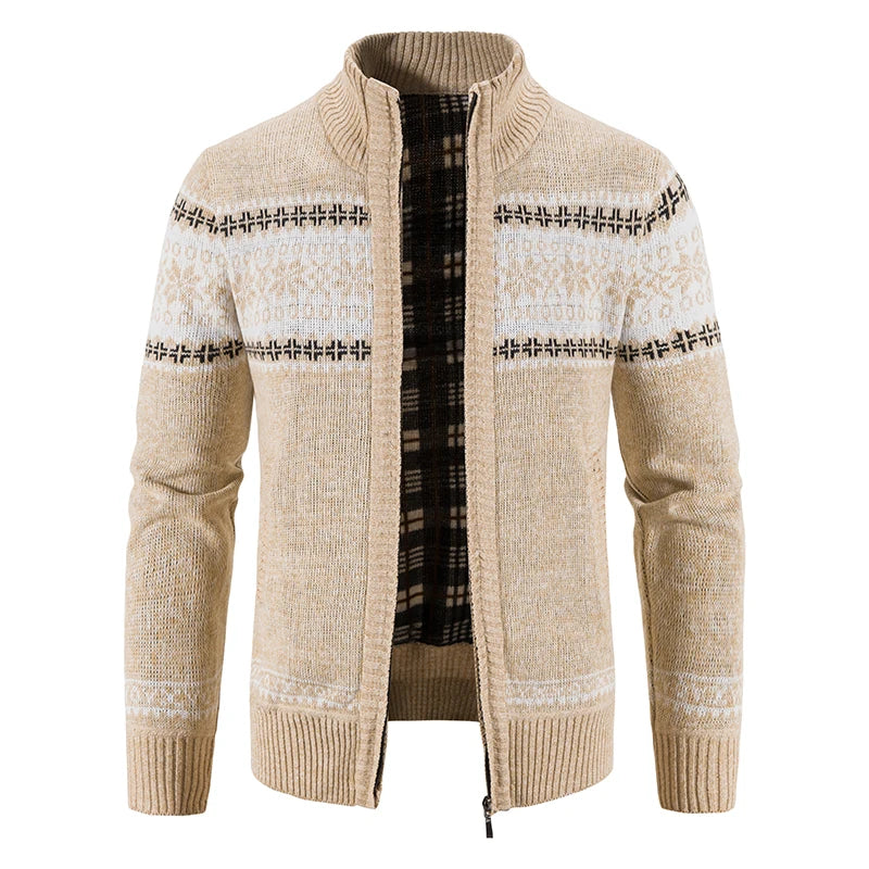 Herren Herbst Jacke Übergangsjacke Warme Sweatjacke Zipper Sweater Strickjacke
