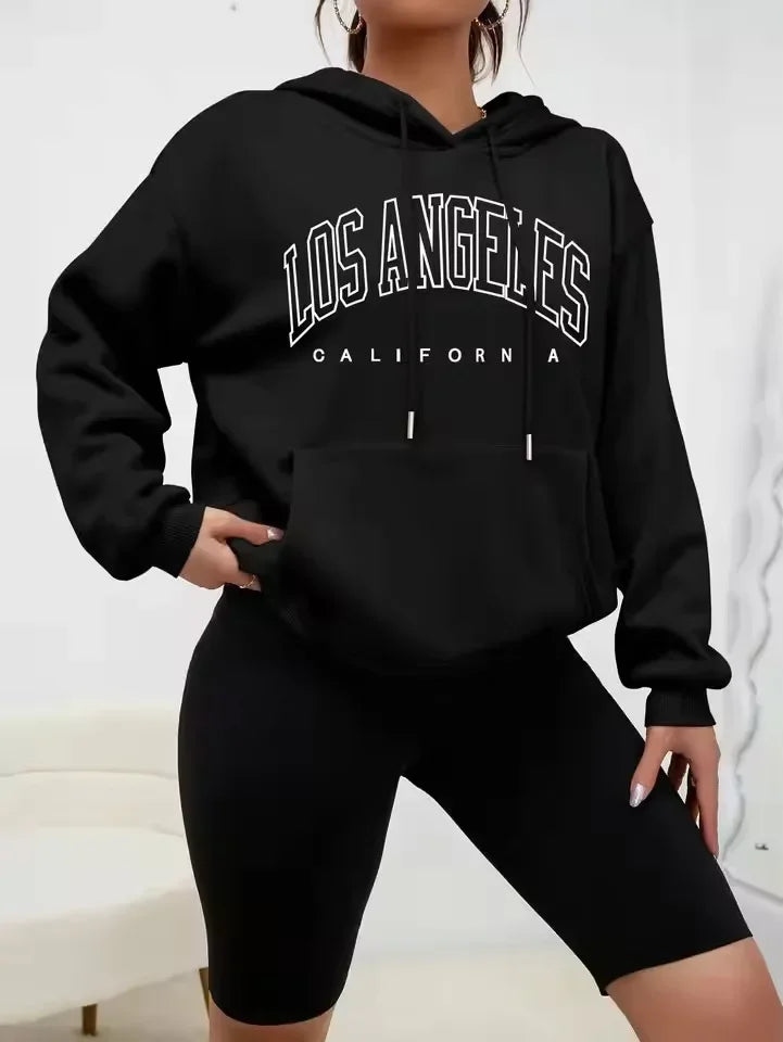 Los Angeles Kapuzenpullover Sweatshirt Hoodie Pulli Damen Kapuzenpulli Shirt